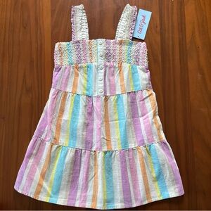 CAT & JACK | NWT smocked multi stripe dress size XS 4/5